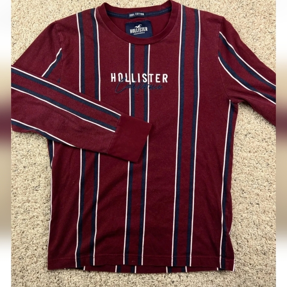 Hollister Other - Hollister Shirt S Red Blue Striped Long Sleeve California 90's Preppy T Shirt